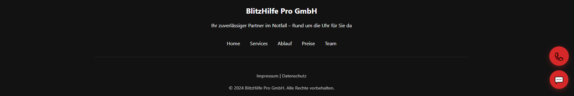 BlitzhilfePro – Footer